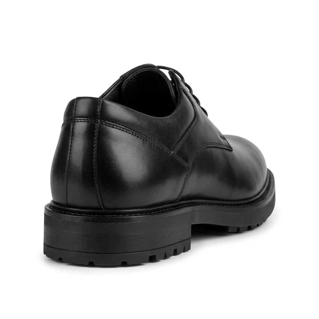 Men's Premium Black Leather Derby Shoes | Classic Formal Footwear