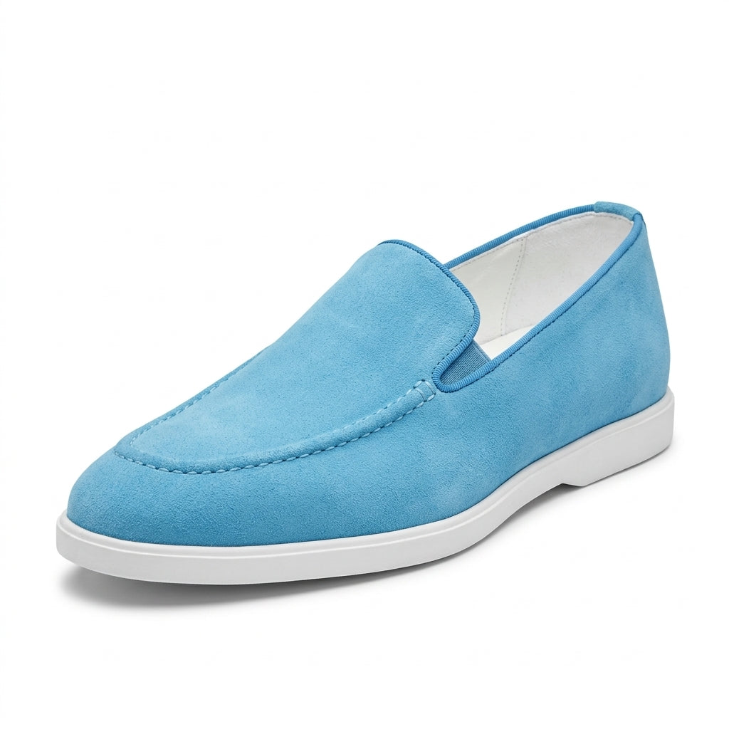 Cerulean Blue Suede Loafers