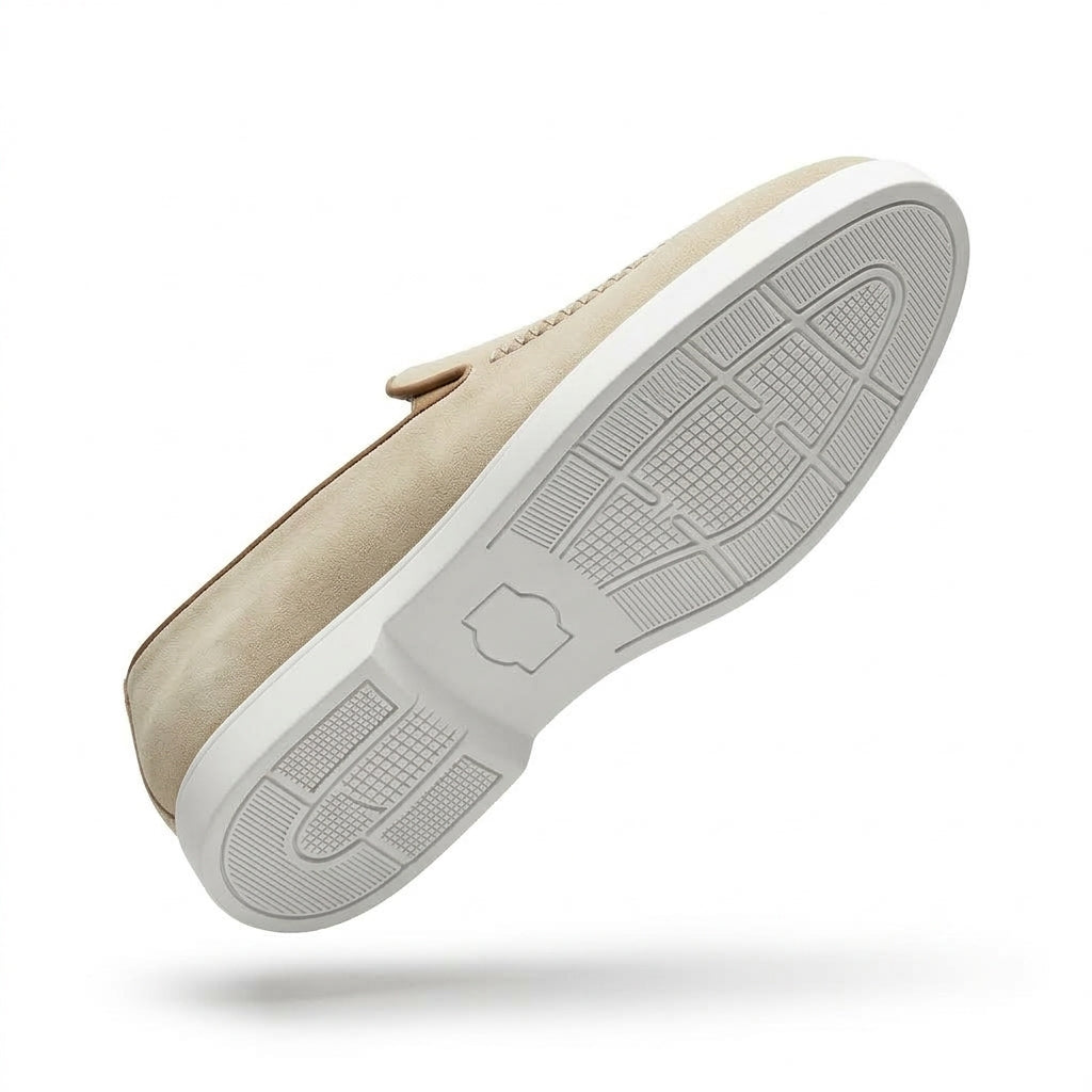 Sand Beige Suede Loafers