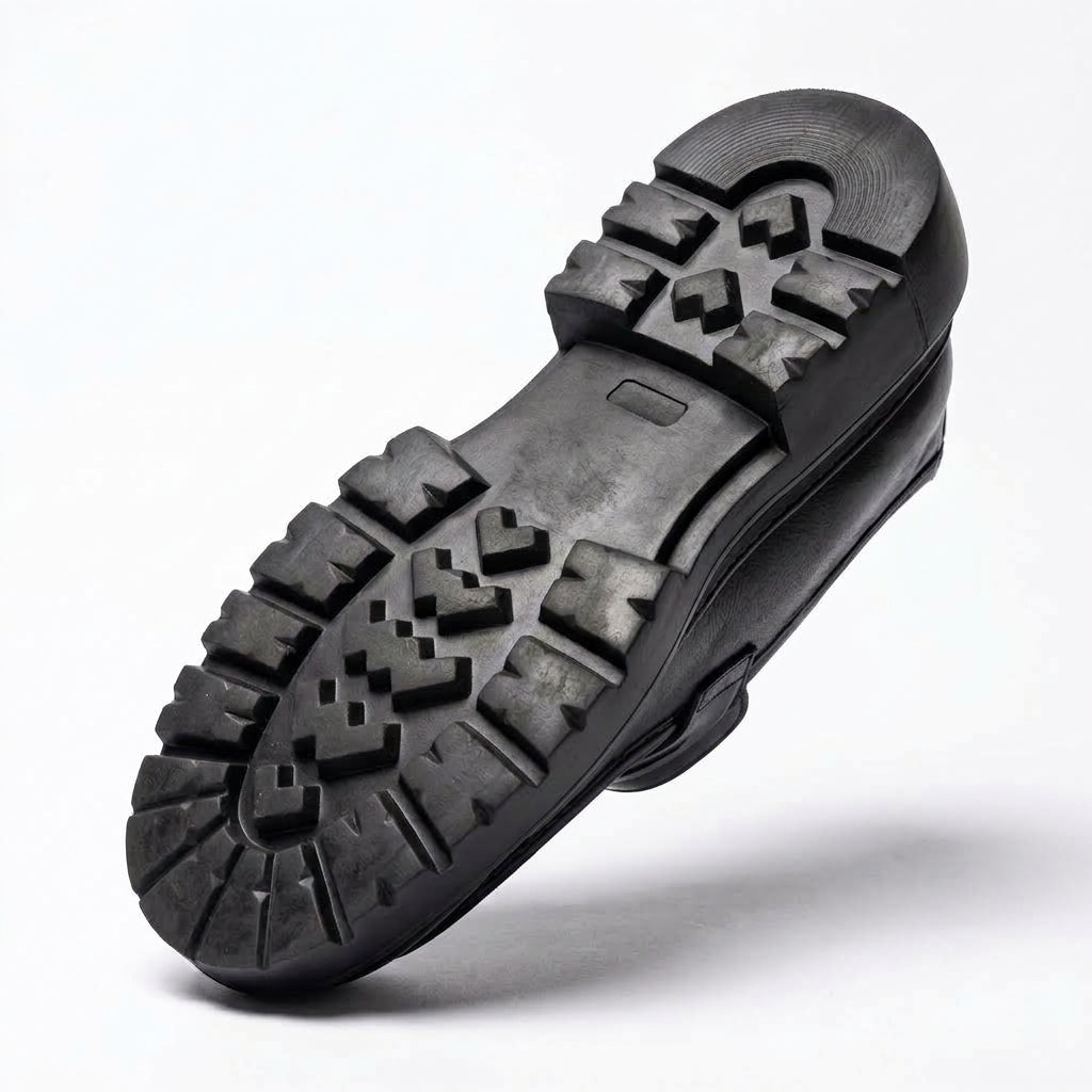 Black Leather Chunky Penny Loafers