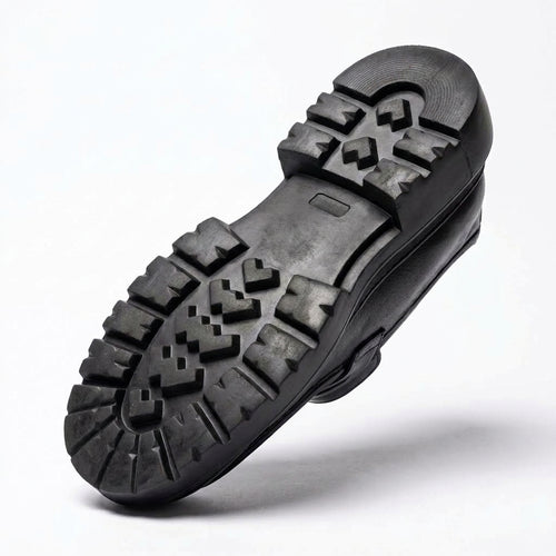 Black Leather Chunky Penny Loafers
