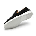 Men's Black Suede Loafers | White Rubber Sole