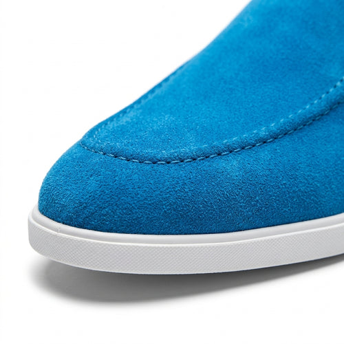 Cerulean Blue Suede Loafers