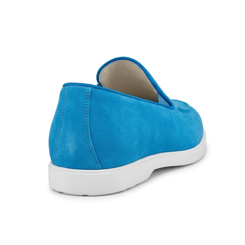 Cerulean Blue Suede Loafers