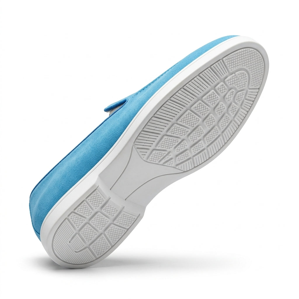Cerulean Blue Suede Loafers