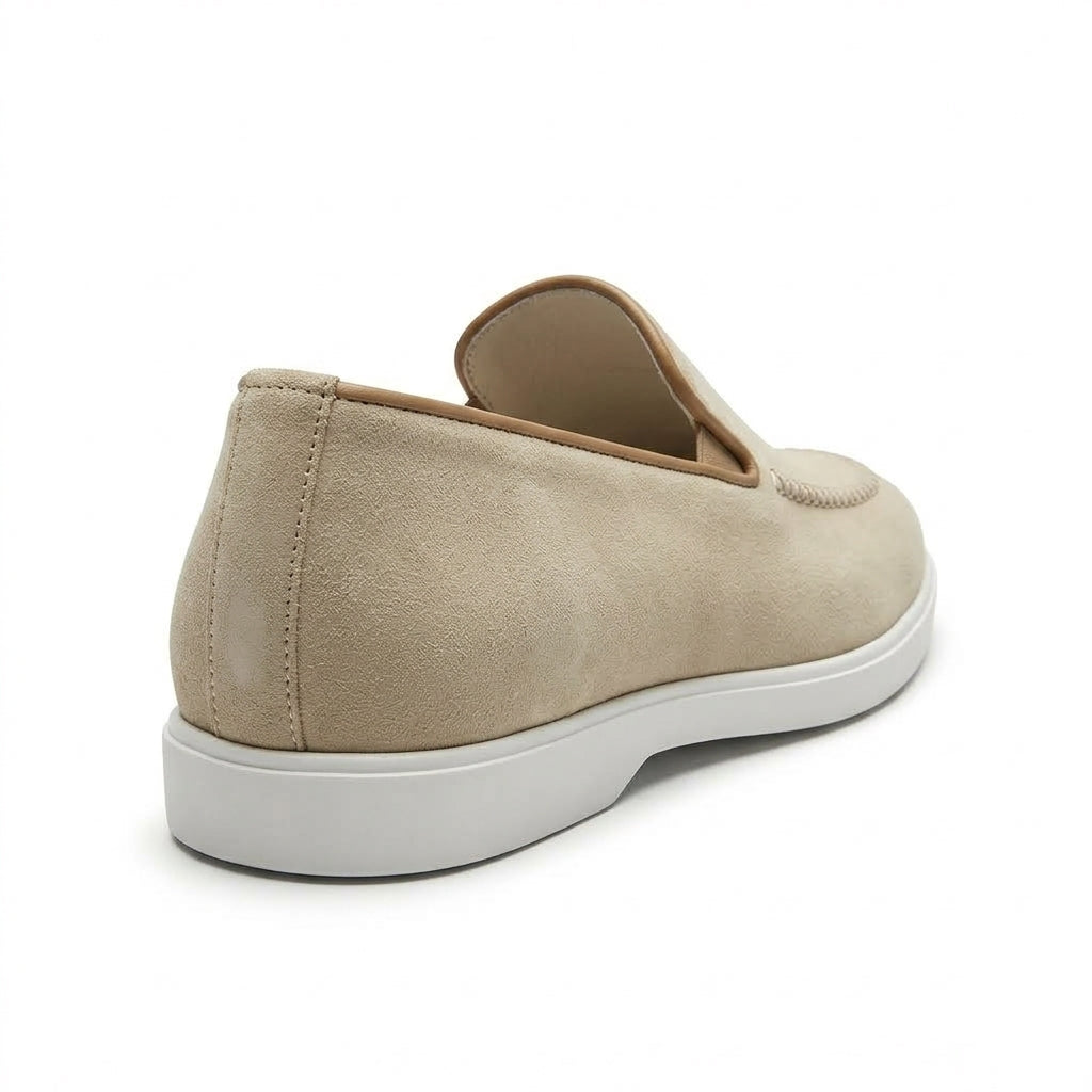 Sand Beige Suede Loafers
